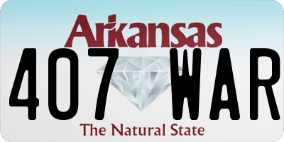 AR license plate 407WAR