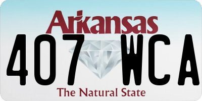 AR license plate 407WCA