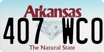 AR license plate 407WCO