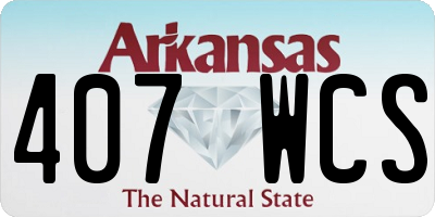 AR license plate 407WCS