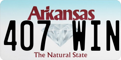 AR license plate 407WIN