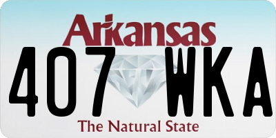AR license plate 407WKA