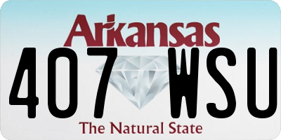 AR license plate 407WSU