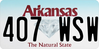 AR license plate 407WSW