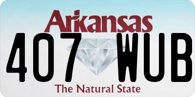 AR license plate 407WUB