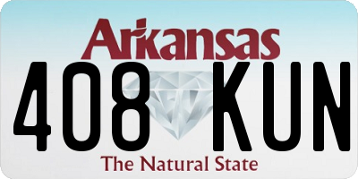 AR license plate 408KUN