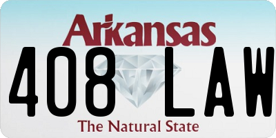 AR license plate 408LAW