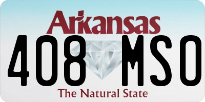 AR license plate 408MSO