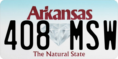 AR license plate 408MSW