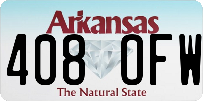 AR license plate 408OFW