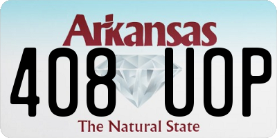 AR license plate 408UOP