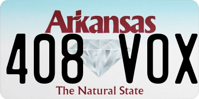AR license plate 408VOX