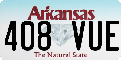 AR license plate 408VUE