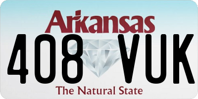 AR license plate 408VUK