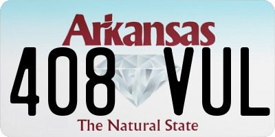 AR license plate 408VUL