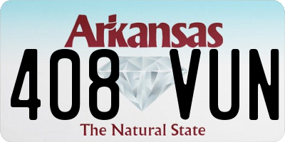 AR license plate 408VUN
