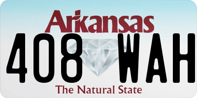 AR license plate 408WAH