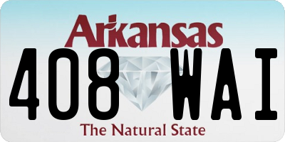 AR license plate 408WAI