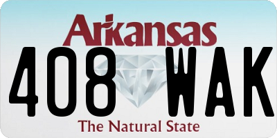 AR license plate 408WAK