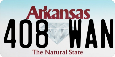 AR license plate 408WAN