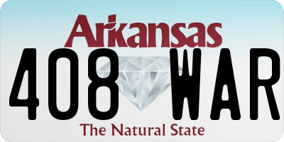 AR license plate 408WAR