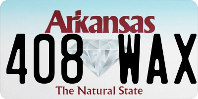 AR license plate 408WAX