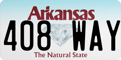AR license plate 408WAY