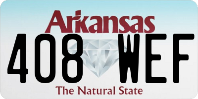 AR license plate 408WEF