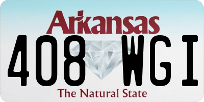 AR license plate 408WGI