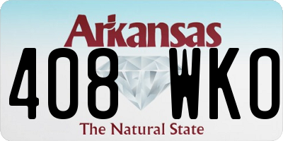 AR license plate 408WKO