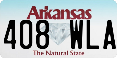 AR license plate 408WLA