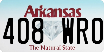 AR license plate 408WRO