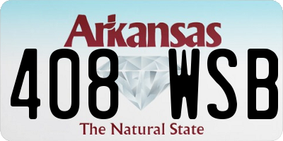 AR license plate 408WSB