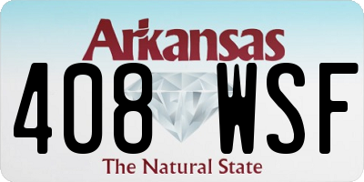 AR license plate 408WSF