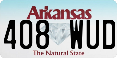 AR license plate 408WUD