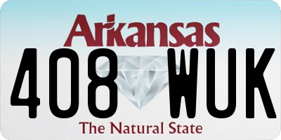 AR license plate 408WUK