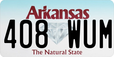 AR license plate 408WUM
