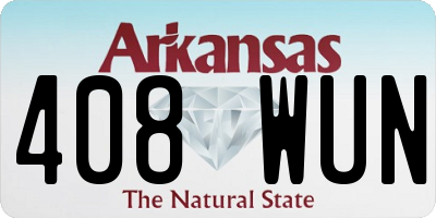 AR license plate 408WUN
