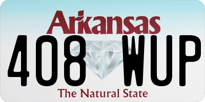 AR license plate 408WUP