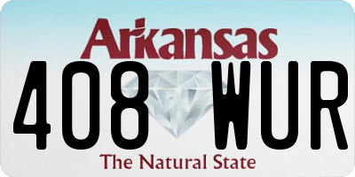 AR license plate 408WUR