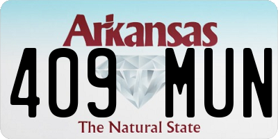 AR license plate 409MUN