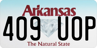 AR license plate 409UOP