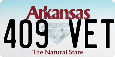 AR license plate 409VET