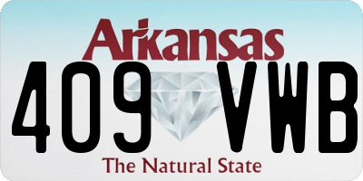 AR license plate 409VWB