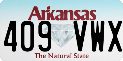 AR license plate 409VWX