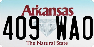 AR license plate 409WAO