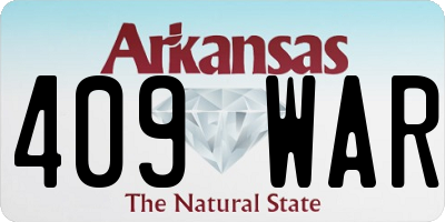 AR license plate 409WAR