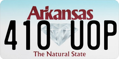 AR license plate 410UOP