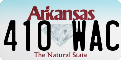 AR license plate 410WAC