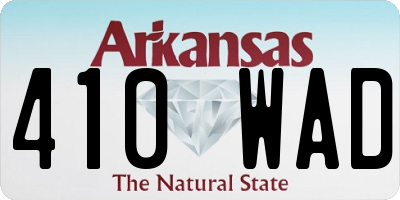 AR license plate 410WAD